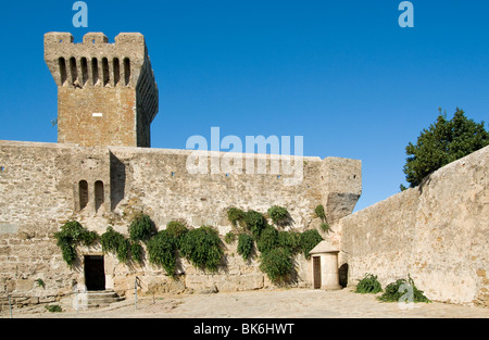 Schloss detail Populonia Alta Toskana Stockfoto