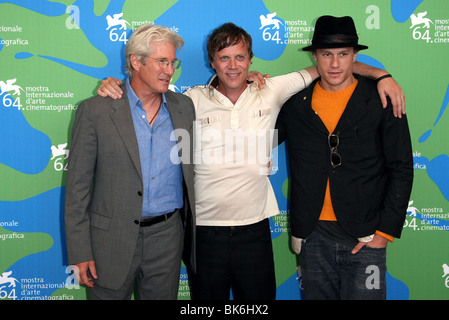 RICHARD GERE TODD HAYNES & HEATH LEDGER, I 'm NOT THERE PHOTOCALL 64TH Venedig FILM FESTIVAL LIDO Venedig Italien 04 September 20 Stockfoto