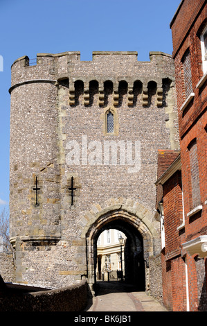 12. Jahrhundert Barbakane Gateway Eingang Lewes Castle Stockfoto
