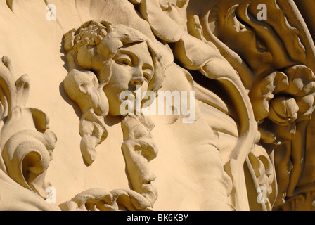 Madrid, Spanien. Casa del Longoria (1902: Jose Grases Riera) in Calle Fernando VI.  Jugendstil-detail Stockfoto
