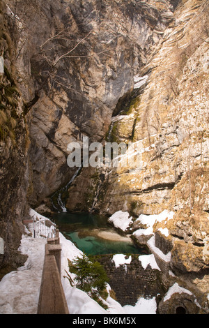 Savica Wasserfall, Nationalpark Triglav Bohinj Tal, Slowenien. Stockfoto