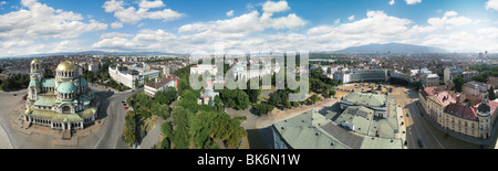 Luftaufnahme von Alexander Nevski-Kathedrale in Sofia. Stockfoto
