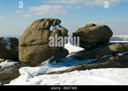 Wain Steinen, Bleaklow, Peak District in Derbyshire, England, Vereinigtes Königreich Stockfoto