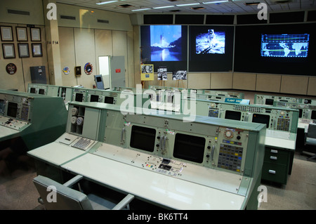 NASA historische Mission Kontrollraum, Houston, Texas, USA Stockfoto