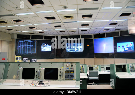 NASA historische Mission Kontrollraum, Houston, Texas, USA Stockfoto