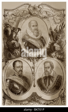 Maximilian de Béthune, Herzog von Sully - Armand de Gontaut-Biron, Baron von Biron - Louis Des Balbes de Berton de Crillon Stockfoto