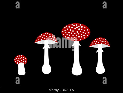 Abbildung rot Amanita (Amanita Muscaria, Fliegenpilz) Stockfoto