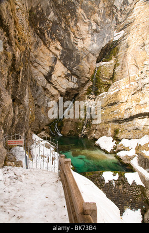 Savica Wasserfall, Nationalpark Triglav Bohinj Tal, Slowenien. Stockfoto