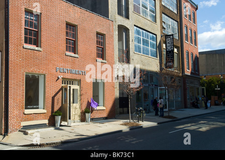 Reihe von Kunstgalerien in alte Stadt Philadelphia, PA am Mittwoch, 31. März 2010 (© Richard B. Levine) Stockfoto