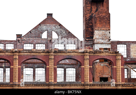 Die Fassade von einem verlassenen Gebäude in Birmingham, England, UK Stockfoto