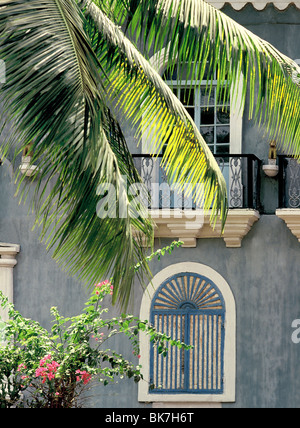 Shell-Fenster eines alten Hauses Goan. Goa, Indien, Asien Stockfoto