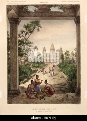 Gravur von Angkor Wat aus Exploration de L'Indo-Chine von Delaporte, Kambodscha, Asien, Südostasien, Indochina Stockfoto