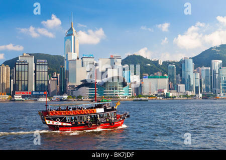 Exhibition &amp; Convention Center, Wan Chai Waterfront, Victoria Harbour, Hongkong, China, Asien Stockfoto