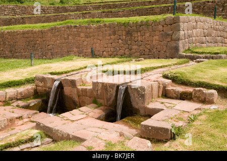 Tipon der gehörte einer königlichen Hacienda Zugehörigkeit zu Inca Yahuar Huaca befindet sich in der Nähe von Cusco, Peru Stockfoto