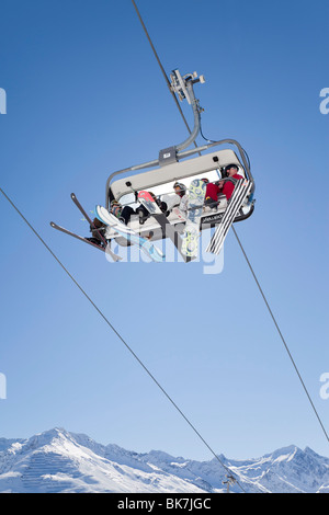 Schnelle moderne Sesselbahn, St. Anton bin Arlberg, Tirol, Österreich, Europa Stockfoto