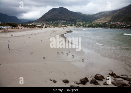 Blick auf den Strand in Hout Bay, in der Nähe von Cape Town, Südafrika Stockfoto