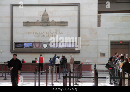 Washington DC Washingto, D.C., Vereinigte Staaten US Capitol, Emancipation Hall, Besucherzentrum, Tour, Informationen, Schreibtisch, Hilfe, umschlingene Linie, Schwarze Schwarze Afrikanische Afrikanische Stockfoto