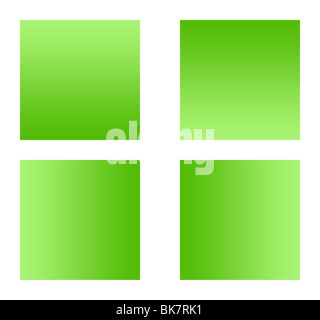 Grüne gradient Buttons mit Textfreiraum, isoliert auf weißem Hintergrund. Stockfoto