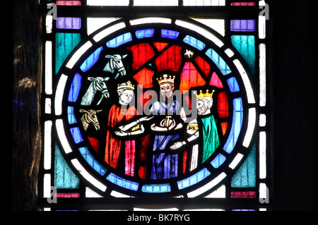 Three Wise Men Glasmalerei, St. Peter und St. Paul Church, Uppingham, Rutland, England, UK Stockfoto