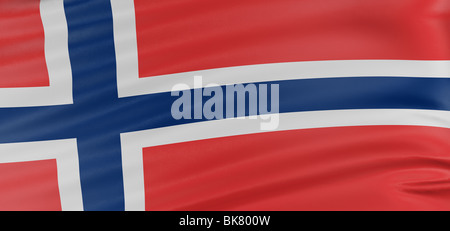 3D norwegische Flagge Stockfoto