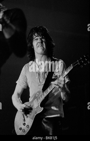 Gary Moore spielen mit Rock band Thin Lizzy auf The Black Rose Tour von Skandinavien im Mai 1979 Stockfoto