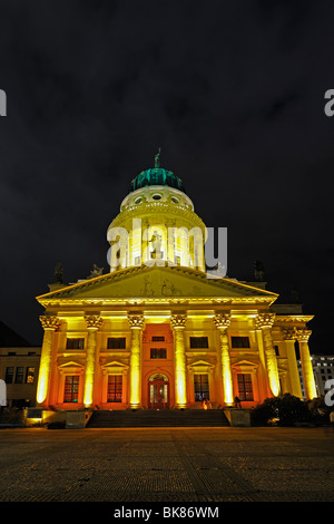 Französischen Dom, Gendarmenmarkt Square, beleuchtet, Festival der Lichter 2009, Berlin, Deutschland, Europa Stockfoto
