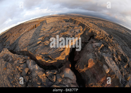 Lava-Wüste in der Nähe von Waikoloa auf Big Island, Hawaii, USA Stockfoto