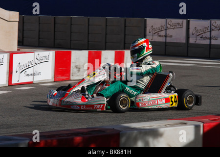 Andrea Benedetti, Rennfahrer-Kart, Kart-Rennen, Motorsport, Monaco, Cote d ' Azur, Europa Stockfoto