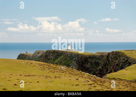 Nördlichen Leuchtturm von Fair-Isle, Shetland, Schottland, Vereinigtes Königreich, Europa Stockfoto