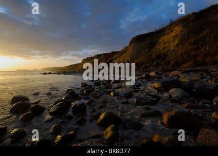 Morgenstimmung am Meer, natürliche Strand auf buelk Leuchtturm, Kieler Bucht, Ostsee, Schleswig-Holstein, Deutschland, Europa Stockfoto