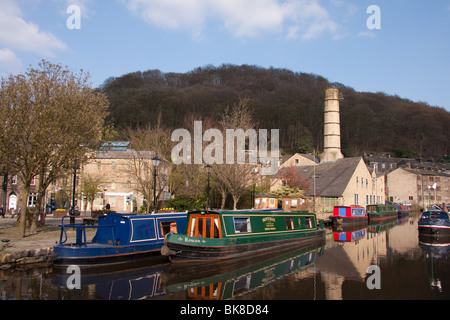 Rochdale Kanal Hebden Bridge, West Yorkshire Stockfoto