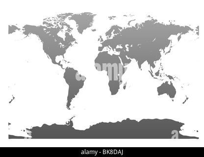 Karte Kontinente der Erde Stockfoto