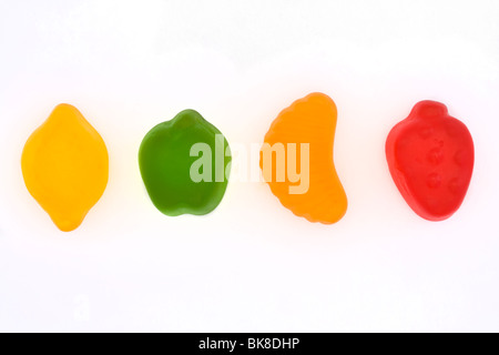 eine Reihe von Frucht-Gelee-Süßwaren Stockfoto