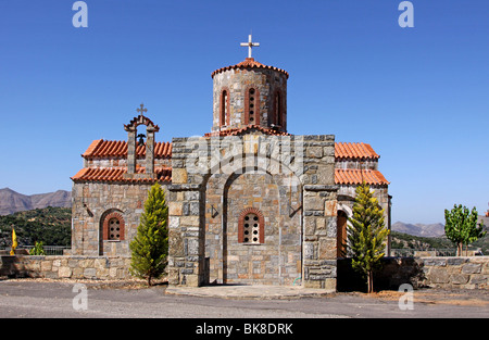 Kirche, Bergdorf Axos, Kreta, Griechenland, Europa Stockfoto