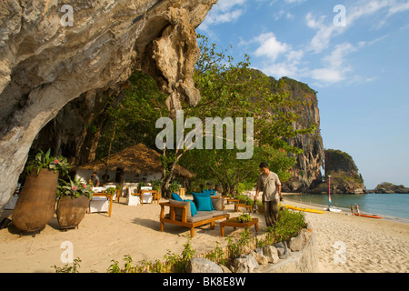 Beach Bar von Rayavadee Resort am Laem Phra Nang Beach, Krabi, Thailand, Asien Stockfoto