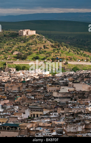 Blick auf die Medina von Fes, Marokko Stockfoto