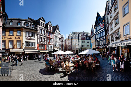Der Markt Platz von Cochem, Landkreis Cochem-Zell, Rheinland-Pfalz, Deutschland, Europa Stockfoto