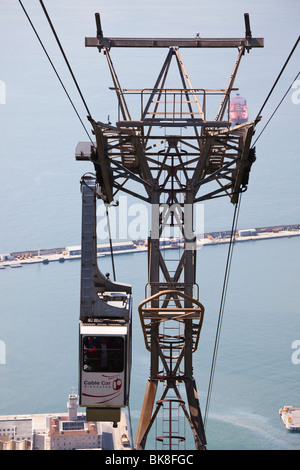 Seilbahn zum Oberen Felsen, Gibraltar Reisen Stockfoto