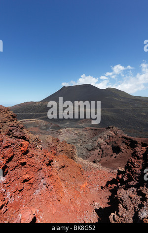 Vulkan Teneguía an Front, San Antonio Volcano in den Rücken, La Palma, Kanarische Inseln, Spanien, Europa Stockfoto