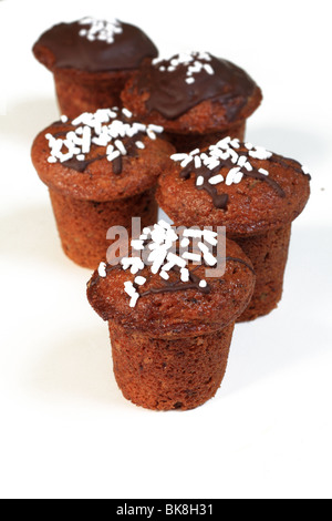 fünf Muffins in einer Linie Stockfoto