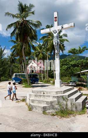 Kirche am Anse Boileau, Insel Mahe, Seychellen, Indischer Ozean, Afrika Stockfoto