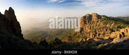 Die Landschaft von der höchste Punkt von Gran Canaria, Blick nach Süden Stockfoto