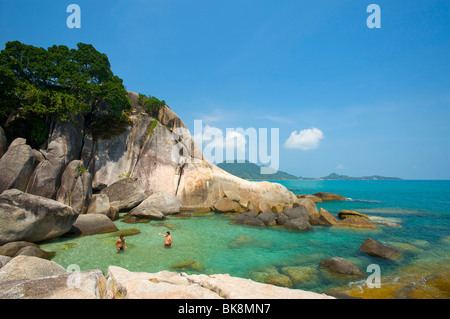 Felsenküste am Coral Cove, Ko Samui Insel, Thailand, Asien Stockfoto