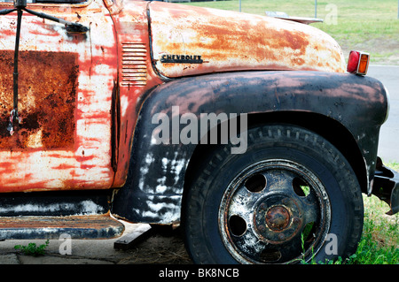 Der Kabine und am Kotflügel vorne, einer alten Chevrolet Truck. Oklahoma City, Oklahoma, USA. Stockfoto