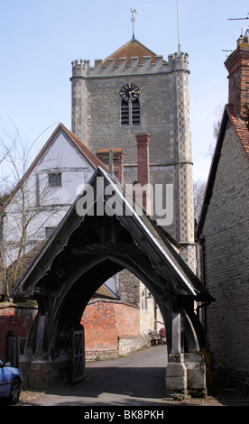 Eingang zum Dorchester Abbey Oxfordshire Stockfoto