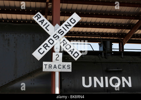 Teilansicht der eine alte Union Pacific Dampflok in Boulder City, Nevada, USA Stockfoto