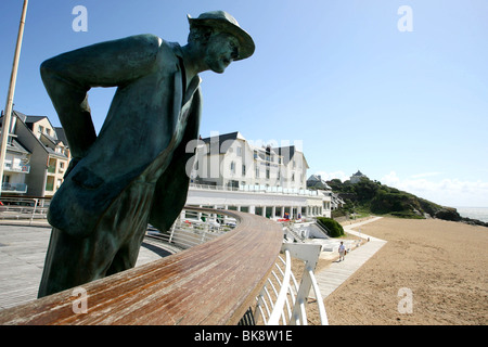 Saint-Nazaire, Saint Marc Sur Mer (44): Statue des Herrn Hulot Stockfoto