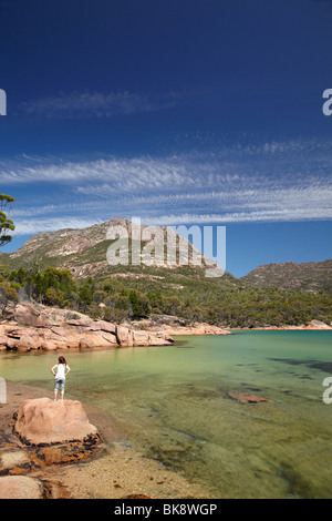 Honeymoon Bay, Coles Bay, und die Gefahren, Freycinet National Park, Freycinet Peninsula, östlichen Tasmanien, Australien Stockfoto