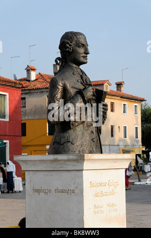 Baldassare Galuppi, Denkmal, Burano, Venedig, Veneto, Italien, Europa Stockfoto