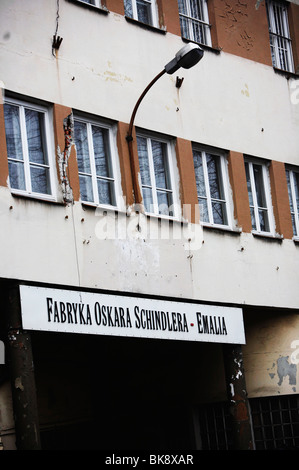 Die Fassade des Oscar Schindlers Fabrik in Krakau, Polen Stockfoto